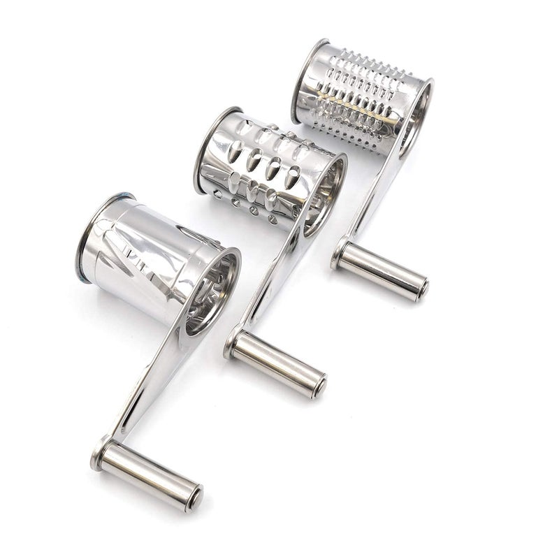 Mayata 1set Cheese Cutter Slicer Shredder with 3 Interchanging Rotary Ultra Sharp Cylinders Stainless Steel Drums & Slicer - Image 5